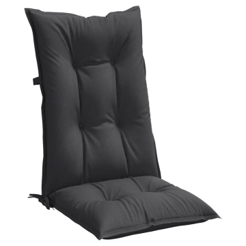 Perne scaun cu spătar înalt, 4 buc. antracit 120x50x7 cm textil - Img 4