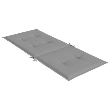 Perne scaun cu spătar înalt, 4 buc., gri, 120x50x3 cm, textil - Img 5