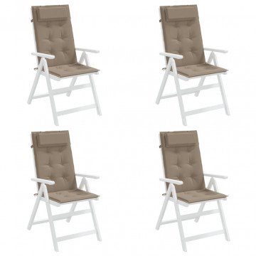 Perne scaun cu spătar înalt, 4 buc, gri taupe, țesătură Oxford - Img 4