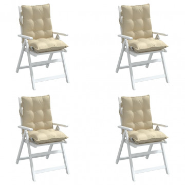 Perne scaun cu spătar mic, 4 buc., bej, textil oxford - Img 3