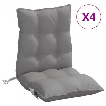 Perne scaun cu spătar mic, 4 buc., gri, textil oxford - Img 2