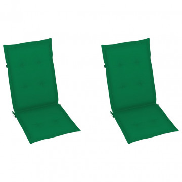 Perne scaun de grădină, 2 buc, verde, 120x50x3 cm - Img 2