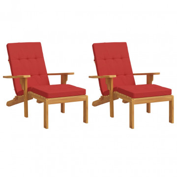 Perne scaun de terasă, 2 buc, roșu, țesătură Oxford - Img 3