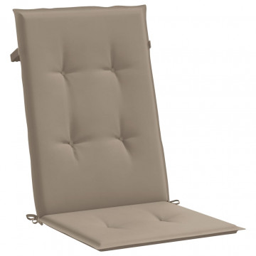 Perne scaun spătar înalt 2 buc., gri taupe, 120x50x3 cm, textil - Img 4
