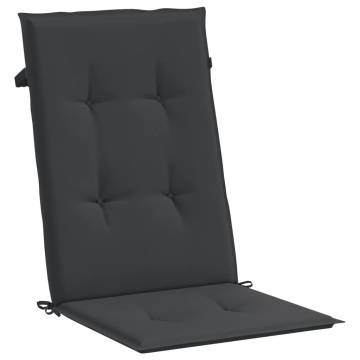 Perne scaun spătar înalt, 2 buc., negru, 120x50x3 cm, textil - Img 4