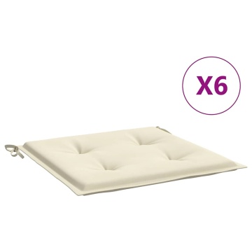 Perne scaune grădină 6 buc. crem 40x40x4 cm țesătură Oxford - Img 2