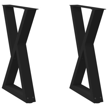 Picioare pentru masă 2 buc Negru 60x(72-73,3) cm Oțel - Img 2