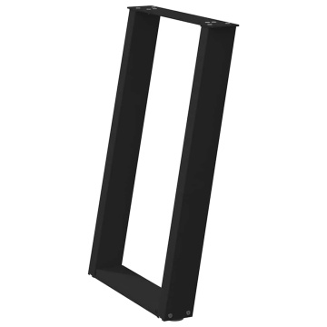 Picioare pentru masă în formă U 2 buc Negru 60x(72-73) cm Oțel - Img 4