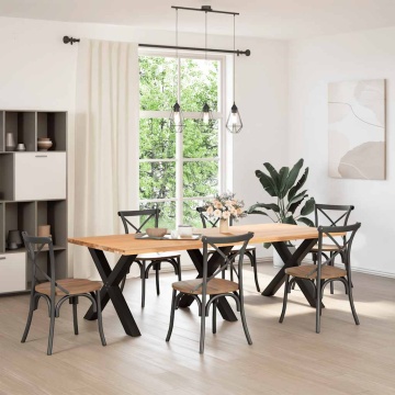 Picioare pentru masă în formă X 3 buc Negru 90x(72-73) cm Oțel - Img 2
