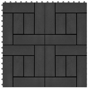 Plăci de pardoseală, 11 buc, negru, 30x30 cm, WPC, 1 mp - Img 1