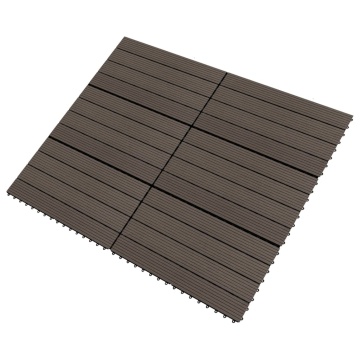 Plăci de pardoseală, 6 buc., maro închis, 60x30cm, WPC, 1,08 m² - Img 2
