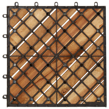 Plăci pardoseală, 20 buc., maro, 30x30 cm, lemn masiv de acacia - Img 4