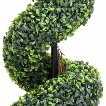 Plantă artificială de cimișir cu ghiveci, verde, 100cm, spirală - Img 3