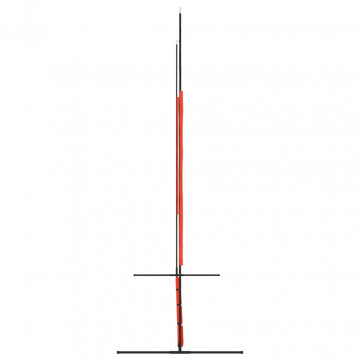 Plasă baseball portabilă, roșu/negru, 369x107x271 cm, oțel/PE - Img 4