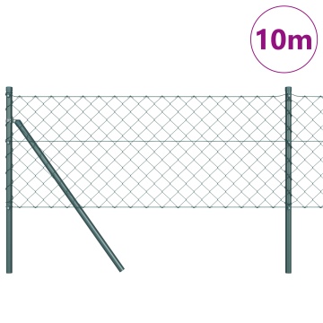 Plasă de sârmă cu 7 stâlpi 0.8x10 m din oțel galvanizat verde - Img 3
