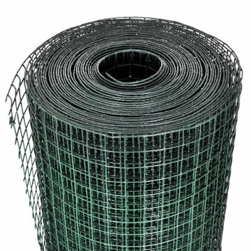 Plasă de sârmă găini, verde, 25 x 1 m, oțel galvanizat cu PVC - Img 3