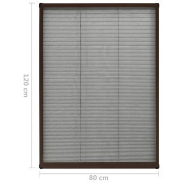 Plasă insecte plisse pentru ferestre, maro, 80x120 cm, aluminiu - Img 6