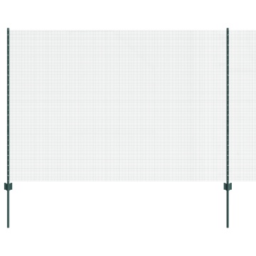 Plasa Sudată cu 11 Stâlpi U Verde 1.5x25 m Oțel - Img 2