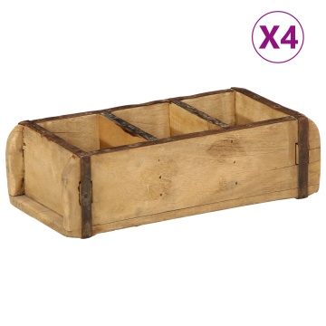 Platouri 4 buc 30x14x9 cm Lemn Solid Recuperat - Img 2