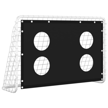 Poartă de fotbal cu plasă de antrenament, 184x61x122 cm, oțel - Img 2