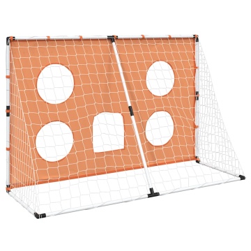 Poartă de fotbal de copii cu covoraș țintă/minge 182x62x118 cm - Img 6