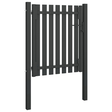 Poartă de gard grădină, antracit, 1 x 1,5 m, oțel - Img 2
