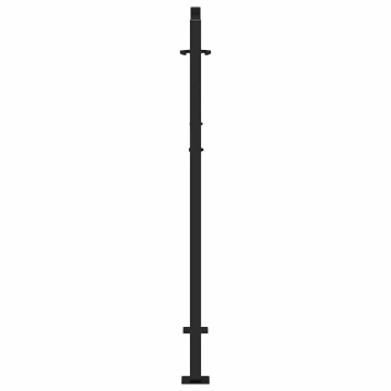 Poartă de grădină neagră 105x130 cm Design în cruce de oțel - Img 8