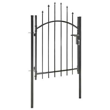 Poartă de grădină, negru, 1 x 1,5 m, oțel - Img 2