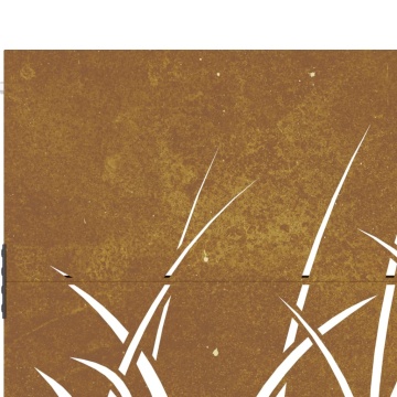 Poartă pentru grădină, 105x105 cm, oțel corten, model iarbă - Img 7