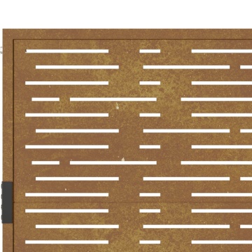Poartă pentru grădină, 105x130 cm, oțel corten, dreptunghiuri - Img 7