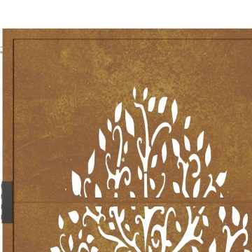 Poartă pentru grădină, 105x155 cm, oțel corten, model copac - Img 7