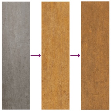 Poartă pentru grădină, 105x180 cm, oțel corten, dreptunghiuri - Img 6