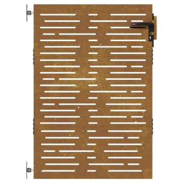 Poartă pentru grădină, 85x125 cm, oțel corten, dreptunghiuri - Img 4
