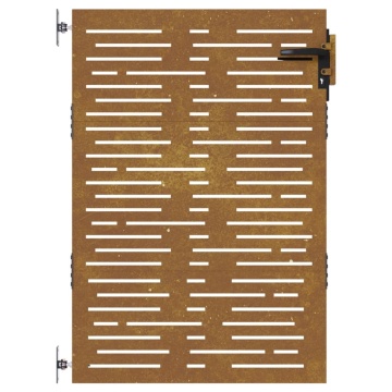 Poartă pentru grădină, 85x150 cm, oțel corten, dreptunghiuri - Img 4