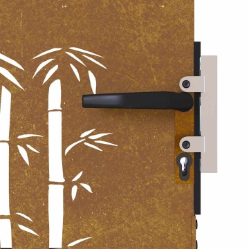 Poartă pentru grădină, 85x150 cm, oțel corten, model bambus - Img 7