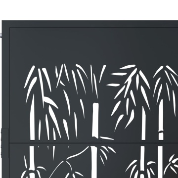 Poartă pentru grădină, antracit, 105x180 cm, oțel, model bambus - Img 5