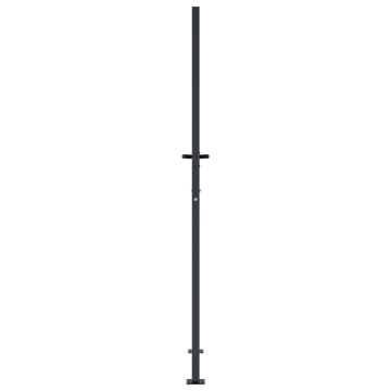 Poartă pentru grădină, antracit, 105x180 cm, oțel, model bambus - Img 8