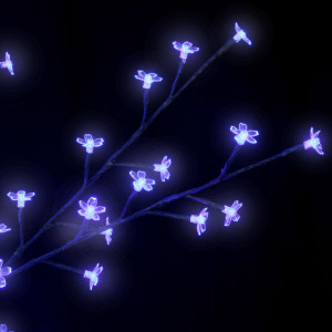 Pom Crăciun, 120 LED-uri lumină albastră, flori de cireș 150 cm - Img 8