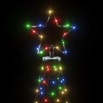 Pom de Crăciun cu stâlp de metal, 1400 LED-uri, colorat, 5 m - Img 5