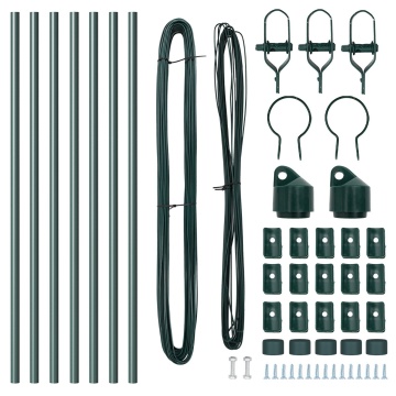 Posturi de gard cu vârf 7 buc Ø32 mm 100 cm Oțel galvanizat - Img 3