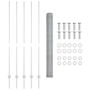 Posturi de Plasă 10 buc U-Channel 150 cm Oțel Galvanizat, Plasă Hexagonală 1.5x10 m Oțel Galvanizat - Img 4
