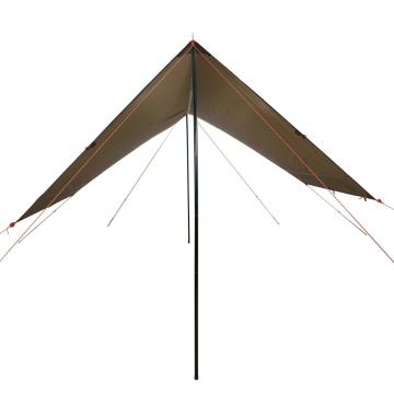 Prelată de camping, maro, 438x376x212 cm, impermeabilă - Img 4