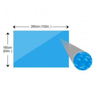 Prelată pentru piscină dreptunghiulară, 260 x 160 cm, PE albastru - Img 3