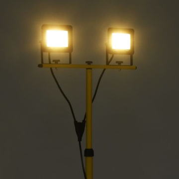Proiector cu LED și trepied, 2x50 W, alb cald - Img 2