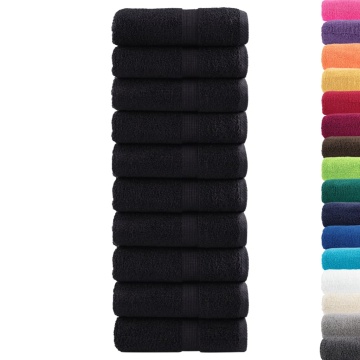 Prosoape mâini premium SOLUND 10 buc negru 30x30 cm 600 gsm - Img 2