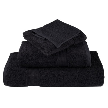 Prosoape mâini premium SOLUND 4 buc negru 30x30 cm 600 gsm - Img 4