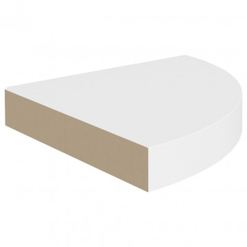 Raft colțar de perete, alb, 25 x 25 x 3,8 cm, MDF - Img 3