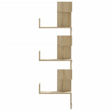 Raft colțar perete stejar sonoma 45x45x147 cm lemn prelucrat - Img 4