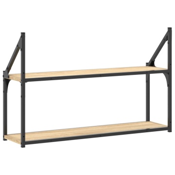 Raft cu 2 niveluri stejar sonoma 80x21x51 cm, lemn prelucrat - Img 5