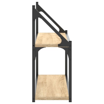 Raft cu 2 niveluri stejar sonoma 80x21x51 cm, lemn prelucrat - Img 8
